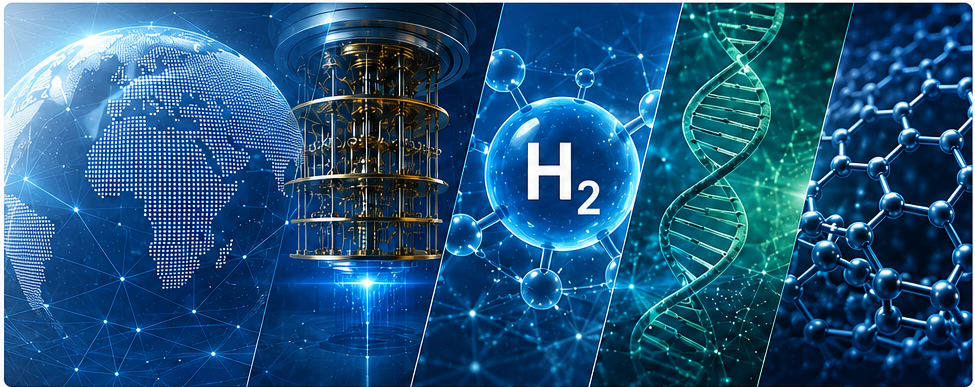 Science, knowledge, hydrogen and technology visual