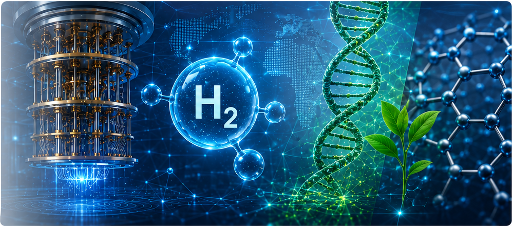 Science, hydrogen, biotechnology and sustainable future visual